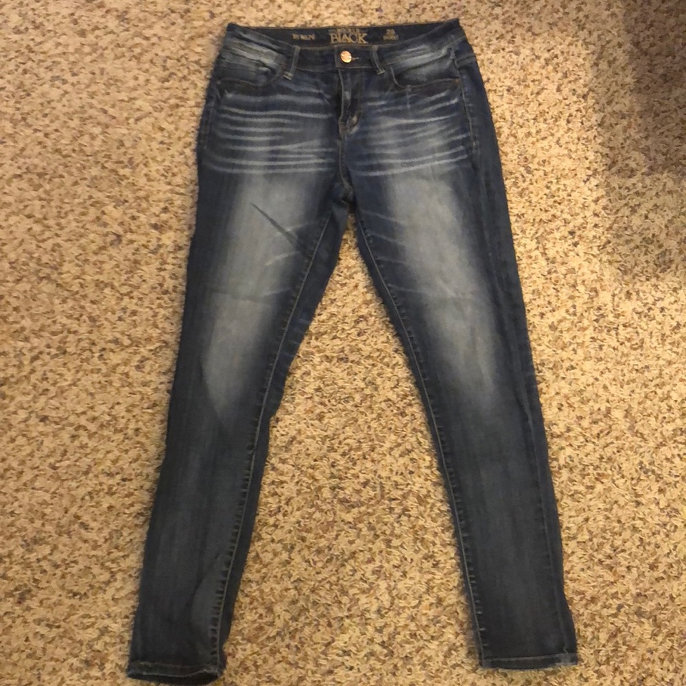 Womens Buckle Black skinny jeans 28